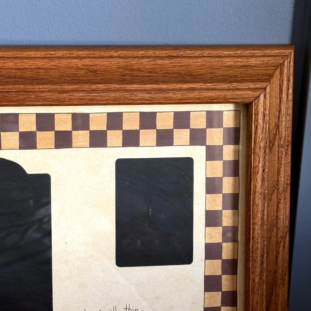 Vintage Teddy Bear Collage Picture Frame 19 x 15 Love Endures All Things Cottage